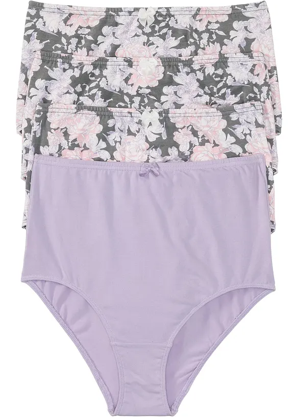 Highwaist Slip  (4er Pack) in lila von vorne - bonprix