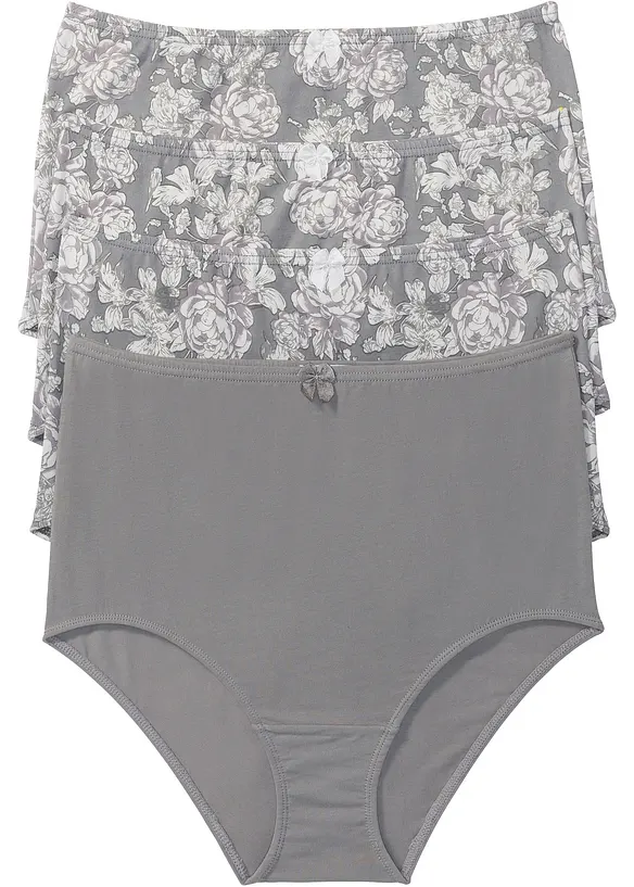 Highwaist Slip  (4er Pack) in grau von vorne - bonprix