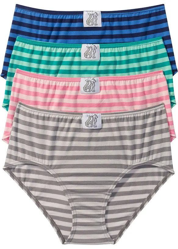 Maxislip mit weicher Baumwolle (4er Pack) in blau von vorne - bonprix