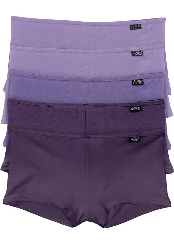 Panty mit weicher Bio-Baumwolle (5er Pack) in lila von vorne - bonprix