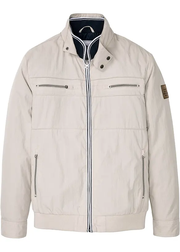 Übergangsjacke in Blousonform mit Stehkragen in grau von vorne - bonprix
