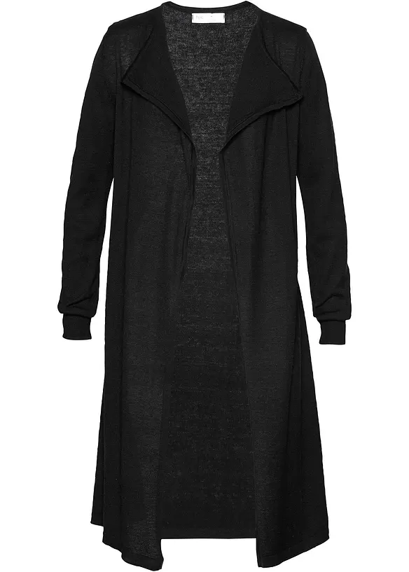 Longstrickjacke in schwarz von vorne - bonprix Longstrickjacke in schwarz von vorne - bonprix