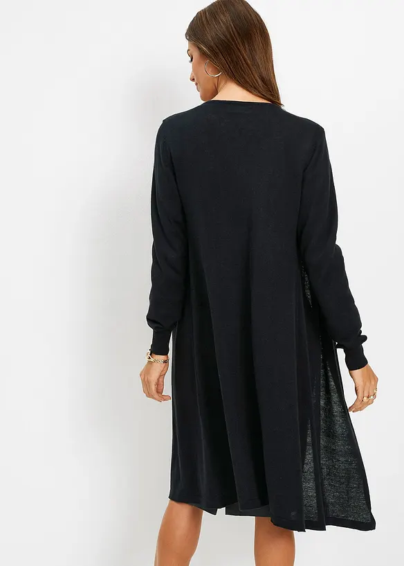 Longstrickjacke in schwarz von hinten (im Anschnitt) - bonprix Longstrickjacke in schwarz von hinten (im Anschnitt) - bonprix