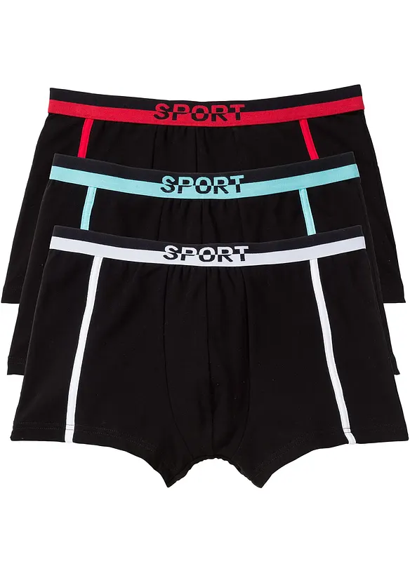 Boxershorts eng mit Baumwolle (3er Pack) in schwarz - bonprix