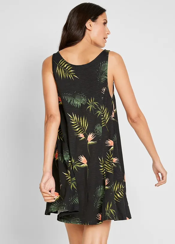 Strandkleid aus reiner Bio-Baumwolle in schwarz von hinten (Totalaufnahme) - bonprix Strandkleid aus reiner Bio-Baumwolle in schwarz von hinten (Totalaufnahme) - bonprix
