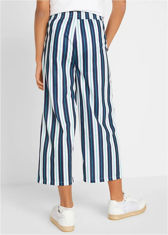Palazzo-Hose mit elastischem Bund in blau von hinten - bonprix