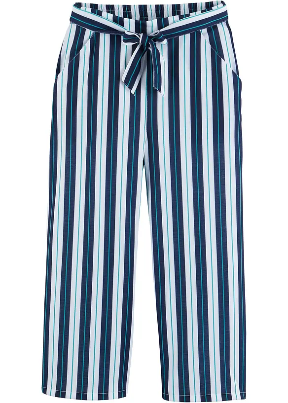 Palazzo-Hose mit elastischem Bund in blau von vorne - bonprix