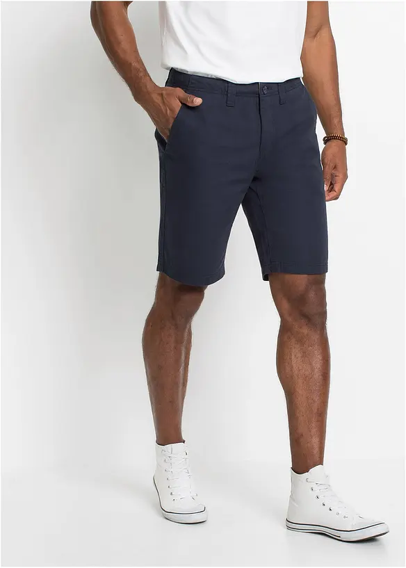 Chino-Bermuda aus Baumwolle in Regular-Fit in blau von vorne - bonprix