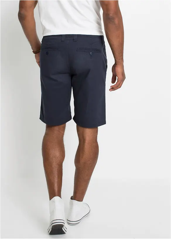 Chino-Bermuda aus Baumwolle in Regular-Fit in blau von hinten - bonprix