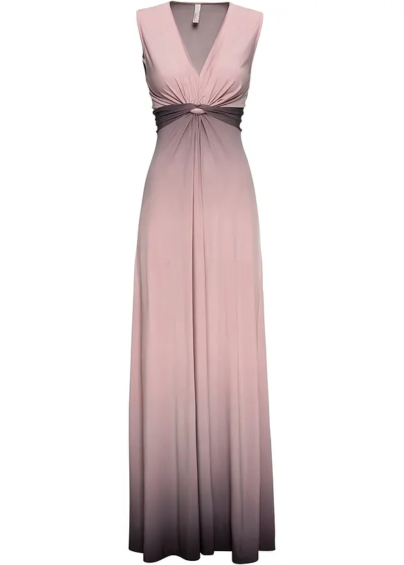Jerseykleid mit Drapierung in rosa von vorne - bonprix