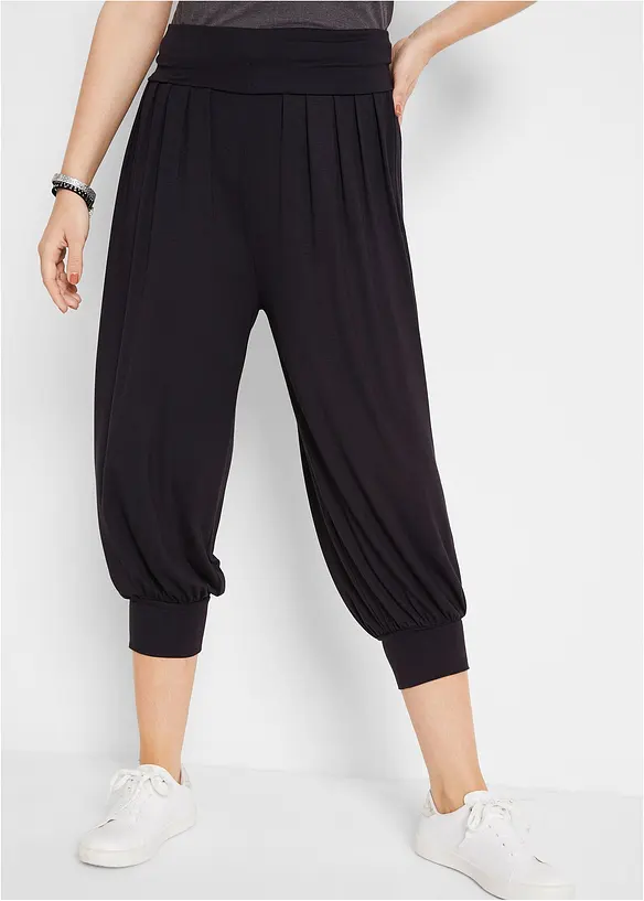 Haremshose aus softem Viskose-Mix in schwarz von vorne - bonprix Haremshose aus softem Viskose-Mix in schwarz von vorne - bonprix