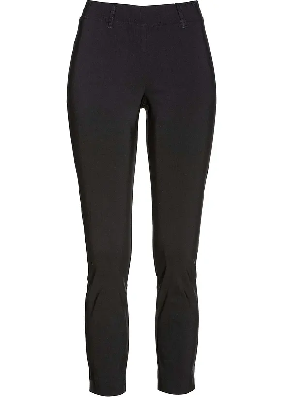 7/8-Hose aus elastischem Bengalin in schwarz von vorne - bonprix