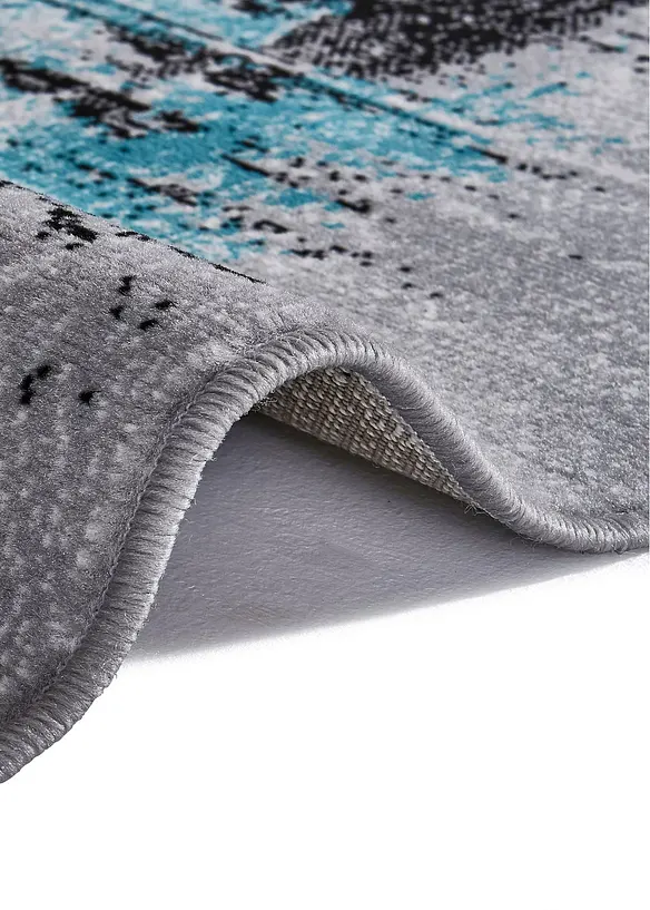 Teppich mit malerischem Motiv in grau (Detailaufnahme) - bonprix