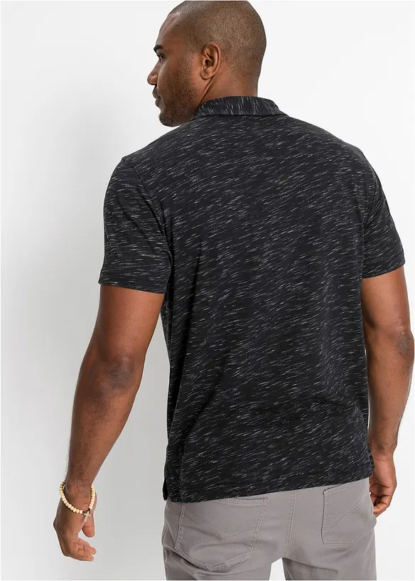 Poloshirt in Regular Fit in schwarz von hinten (im Anschnitt) - bonprix