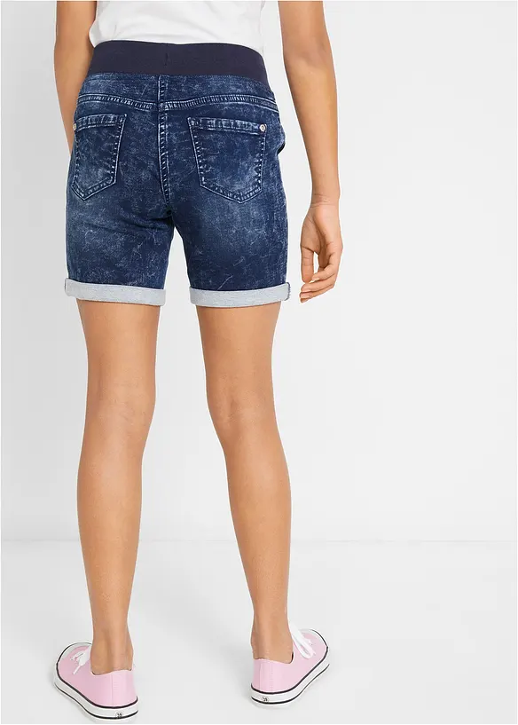 Jeans-Shorts Mid Waist in blau von hinten - bonprix