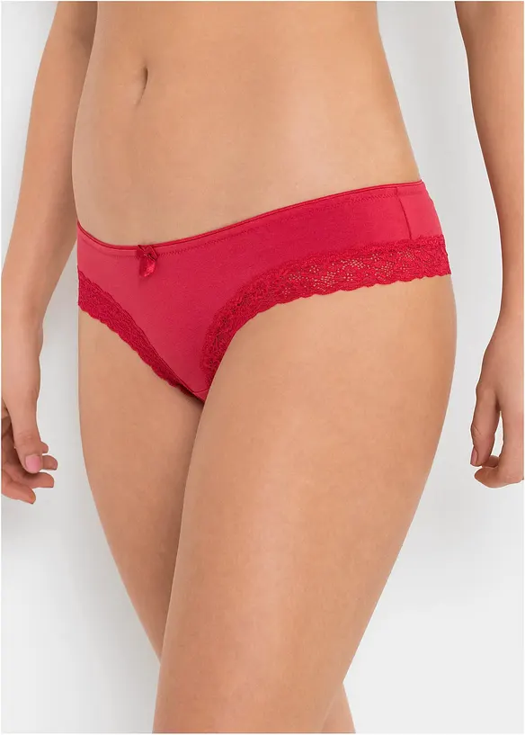 Brazilslip mit weicher Baumwolle (4er Pack) in schwarz von vorne - bonprix