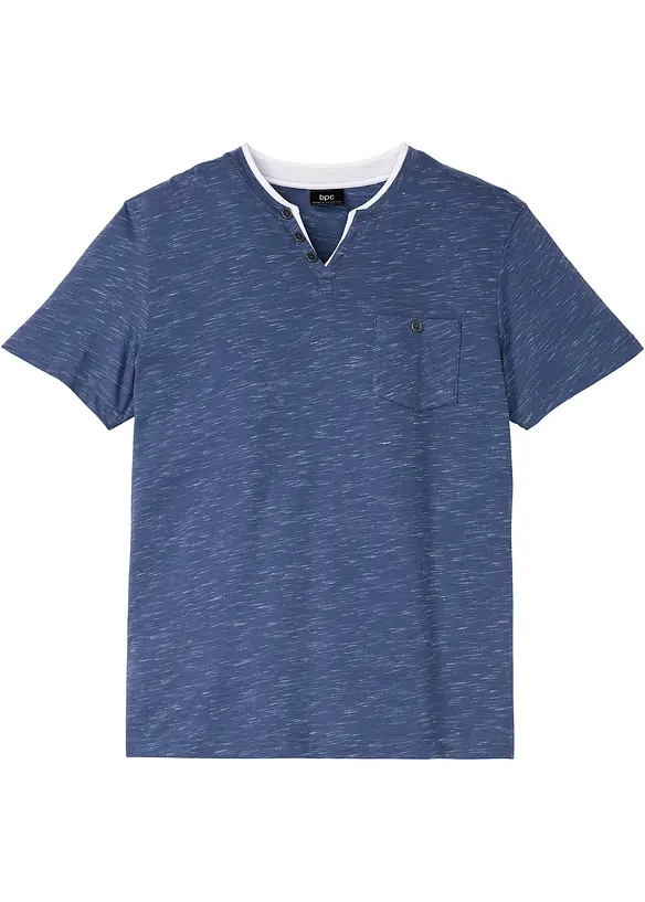 2-in-1 T-Shirt in Regular Fit in blau von vorne - bonprix