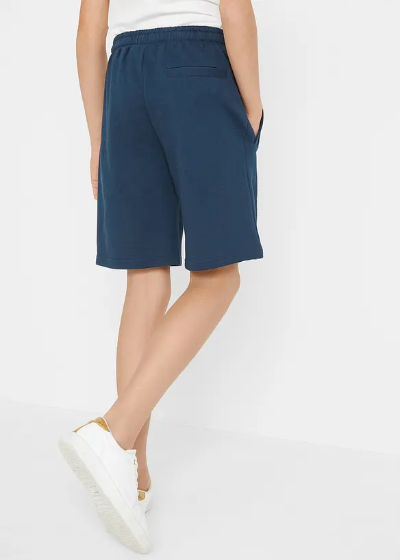 Sweat-Bermuda aus reiner Bio-Baumwolle in blau von hinten - bonprix