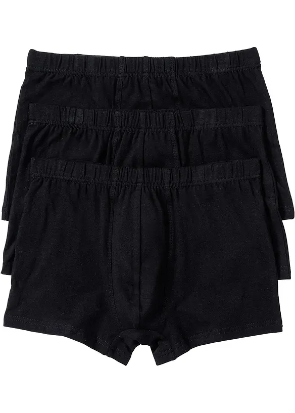 Boxershorts eng mit Baumwolle (3er Pack) in schwarz von vorne - bonprix