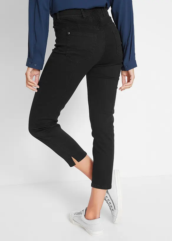 Slim-Fit-Jeans Mid Waist, Bequembund in schwarz von hinten - bonprix Slim-Fit-Jeans Mid Waist, Bequembund in schwarz von hinten - bonprix