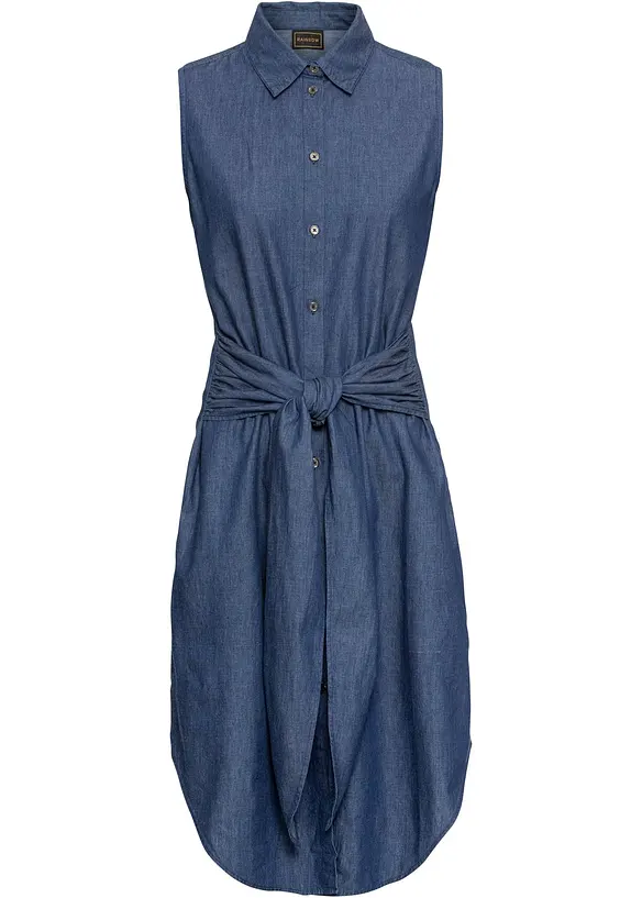 Jeanskleid in blau von vorne - bonprix