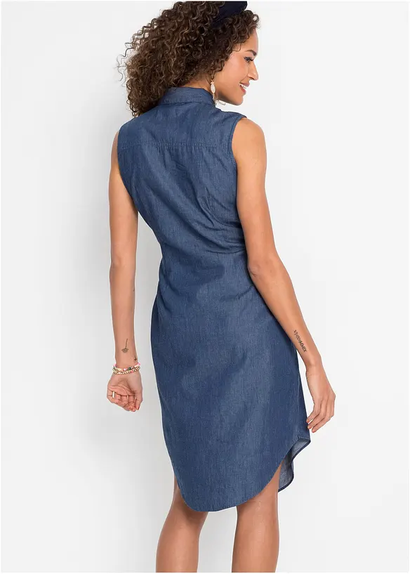 Jeanskleid in blau von hinten (Totalaufnahme) - bonprix