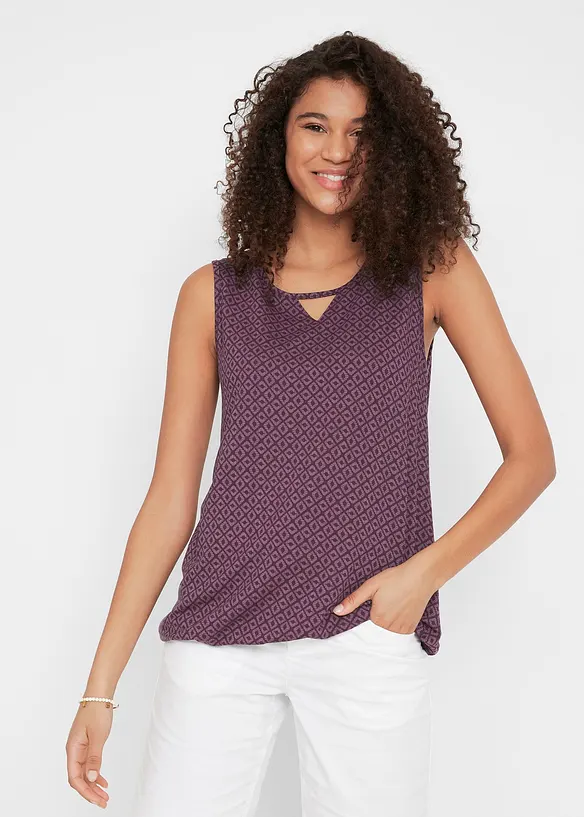 Top aus elastischem Viskose-Mix in lila von vorne (im Anschnitt) - bonprix Top aus elastischem Viskose-Mix in lila von vorne (im Anschnitt) - bonprix