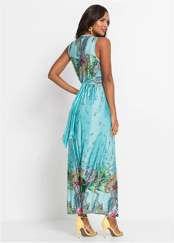 Maxikleid mit dekorativem Knotendetail in blau von hinten (Totalaufnahme) - bonprix Maxikleid mit dekorativem Knotendetail in blau von hinten (Totalaufnahme) - bonprix
