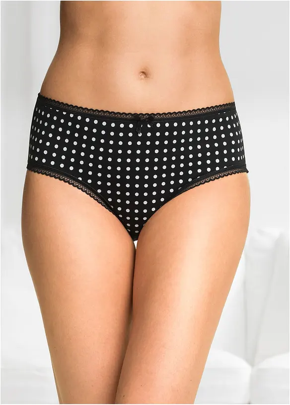Maxislip mit weicher Bio-Baumwolle (4er Pack) in schwarz von vorne - bonprix