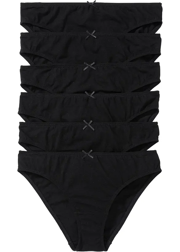 Slip (6er Pack) in schwarz von vorne - bonprix