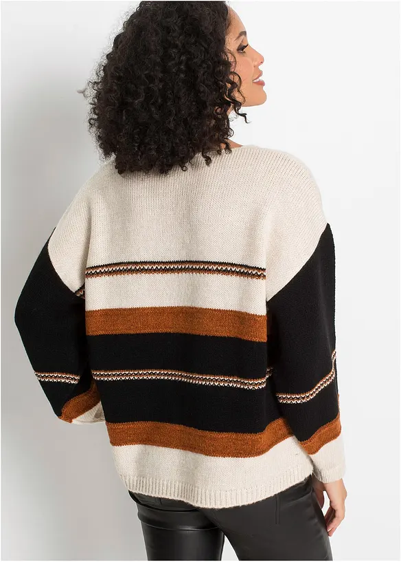 Pullover in beige von hinten (im Anschnitt) - bonprix Pullover in beige von hinten (im Anschnitt) - bonprix
