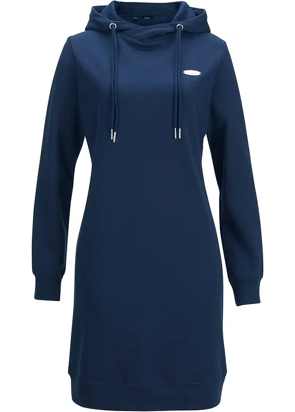 Sweatkleid mit Kapuze in blau von vorne - bonprix Sweatkleid mit Kapuze in blau von vorne - bonprix