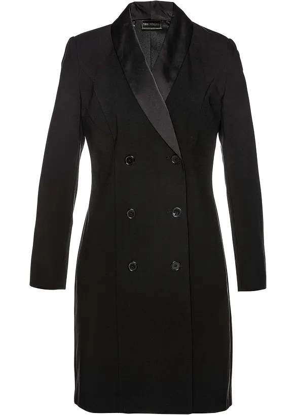 Kleid aus softem Viskose-Mix in schwarz von vorne - bonprix
