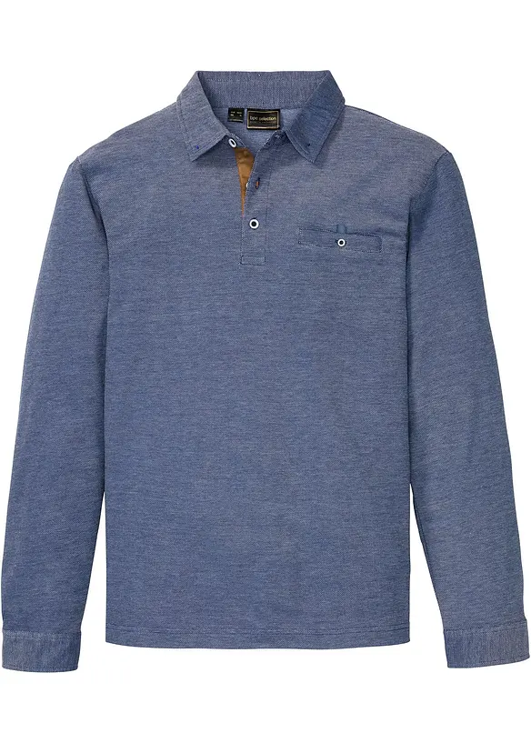 Poloshirt aus robustem Piqué in blau von vorne - bonprix