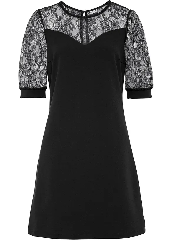 Minikleid in schwarz von vorne - bonprix