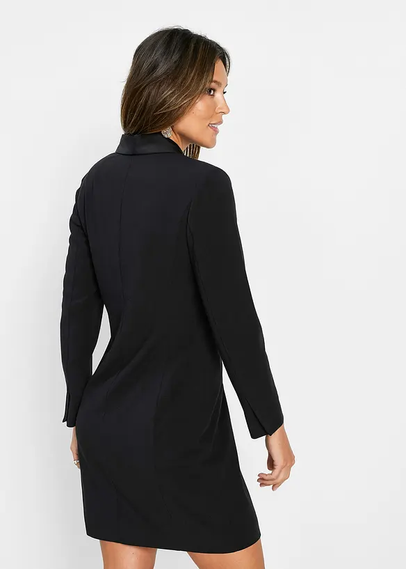 Kleid aus softem Viskose-Mix in schwarz von hinten (Totalaufnahme) - bonprix