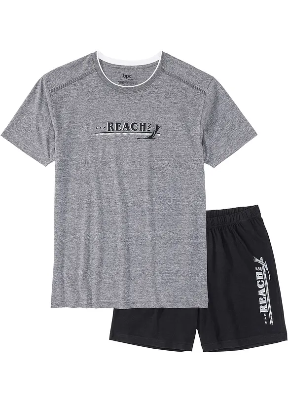 Shorty mit weicher Baumwolle in grau von vorne - bonprix