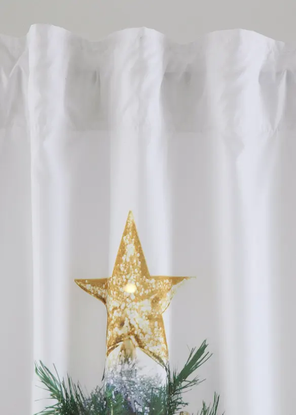 LED Vorhang mit Weihnachtsbaum Druck (1er Pack) in weiß - bonprix