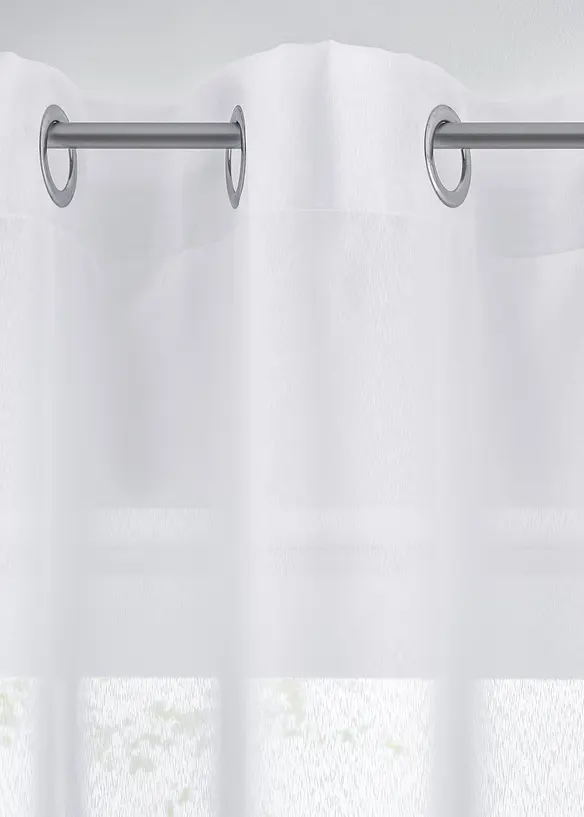 Gardinen Store mit recyceltem Polyester und feiner Sable-Struktur in weiß - bonprix
