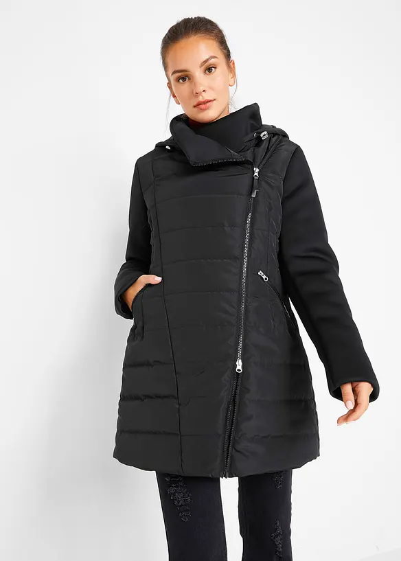 Steppjacke in schwarz von vorne (im Anschnitt) - bonprix