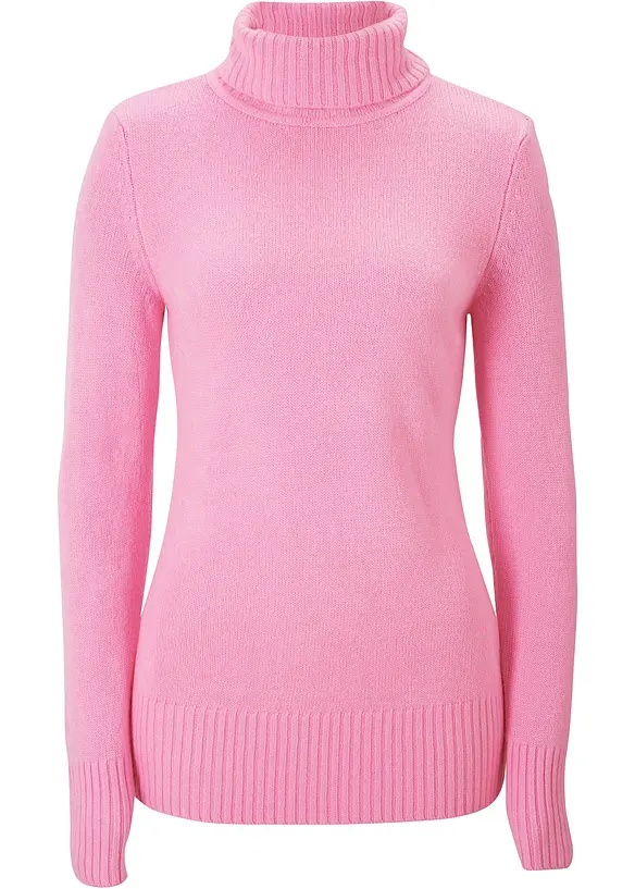 Basic Rollkragenpullover in rosa von vorne - bonprix Basic Rollkragenpullover in rosa von vorne - bonprix