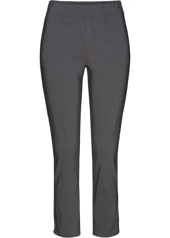 7/8-Hose aus elastischem Bengalin in grau von vorne - bonprix