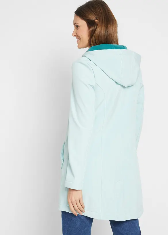 Softshell-Parka mit Kapuze in blau von hinten (im Anschnitt) - bonprix
