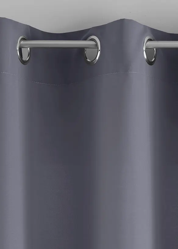 Blickdichter Vorhang aus Microfaser (2er Pack) in grau - bonprix
