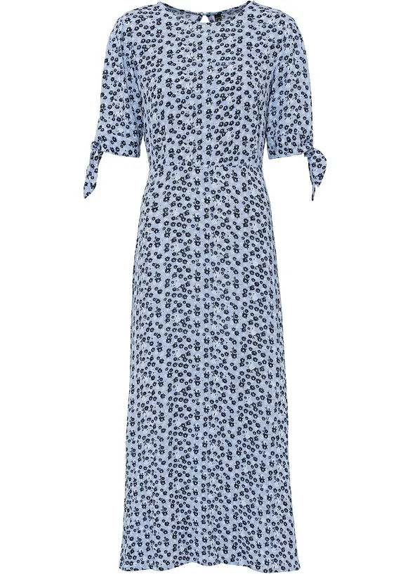 Midikleid aus reiner Viskose in blau von vorne - bonprix Midikleid aus reiner Viskose in blau von vorne - bonprix