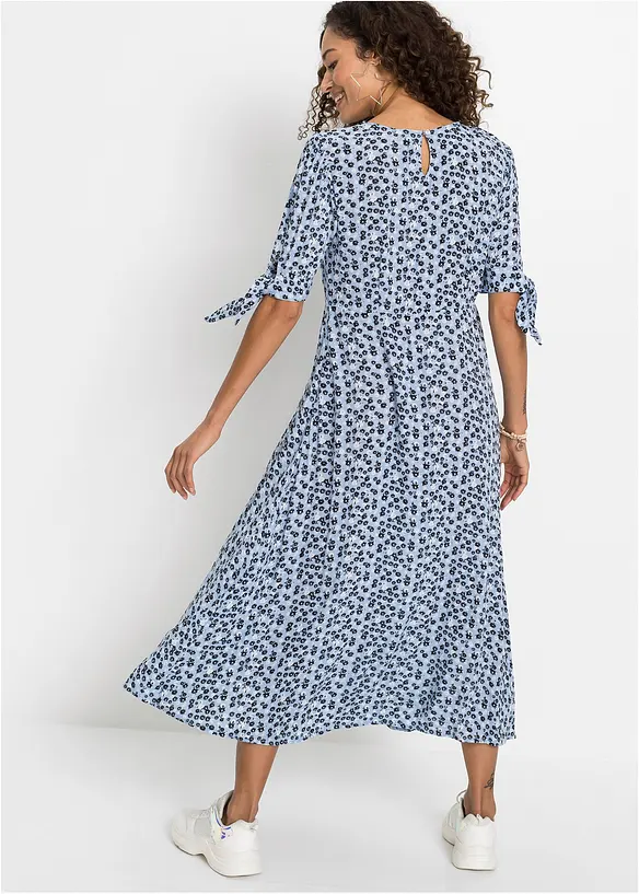 Midikleid aus reiner Viskose in blau von hinten (Totalaufnahme) - bonprix Midikleid aus reiner Viskose in blau von hinten (Totalaufnahme) - bonprix