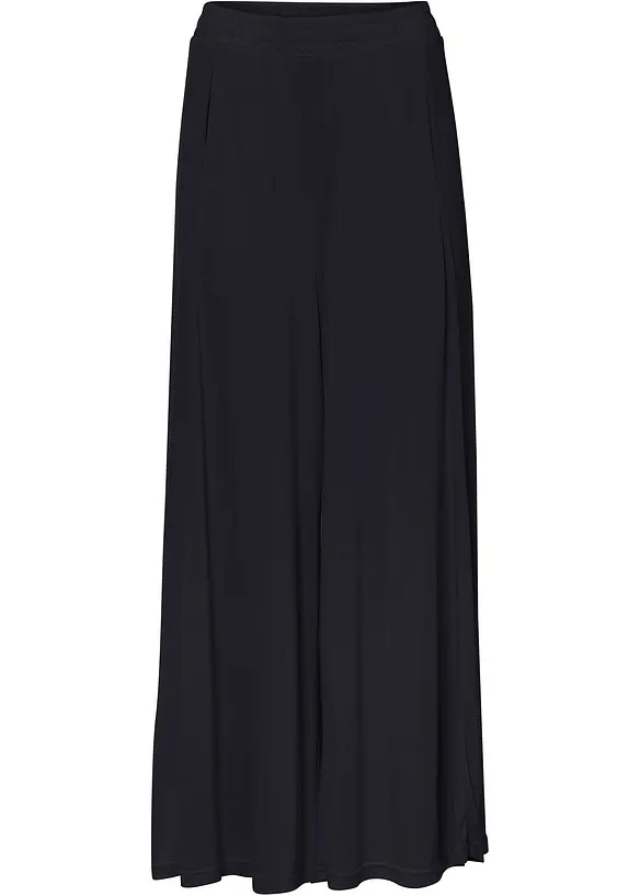 Jersey-Culotte mit weitem Bein in schwarz von vorne - bonprix