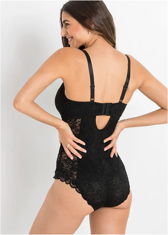 Body mit Bügel in schwarz von hinten (Totalaufnahme) - bonprix