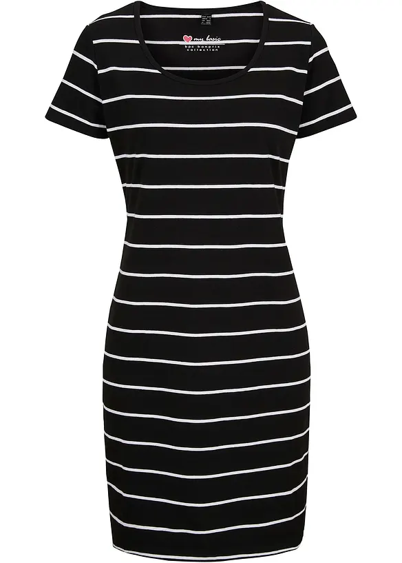 Shirtkleid aus Baumwoll-Stretch in schwarz von vorne - bonprix Shirtkleid aus Baumwoll-Stretch in schwarz von vorne - bonprix