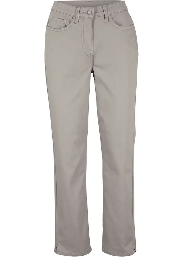 Hose aus elastischem  Baumwoll-Mix in grau von vorne - bonprix